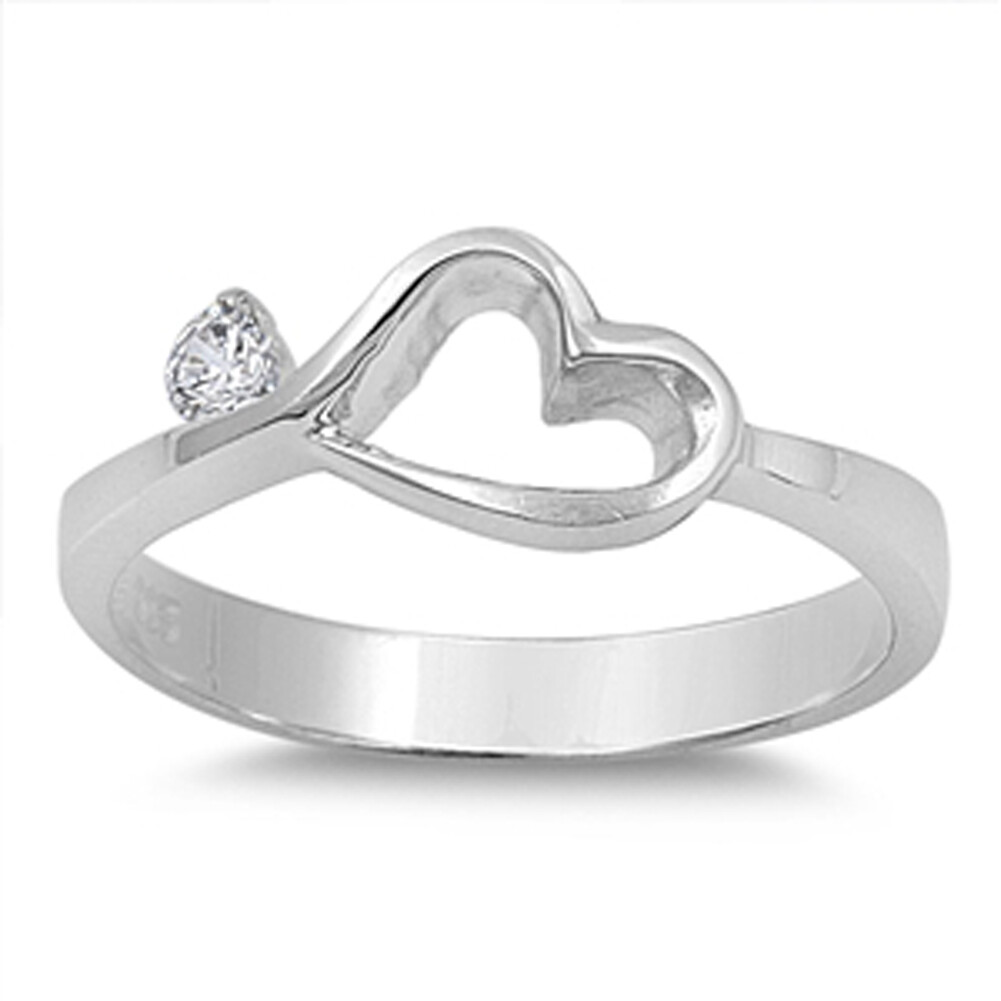 Heart Ring Polished Sterling Silver with 7mm Heart, Sizes 3 to 9 Heart Ring Polished Sterling Silver with 7mm Heart, Sizes 3 to 9