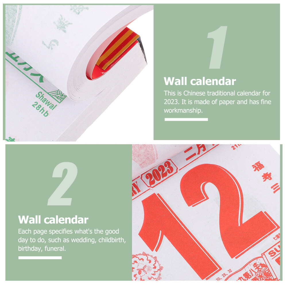 2023 chinese calendar Wall Random Chinese Thick Calendar Home Decor for  Home | eBay