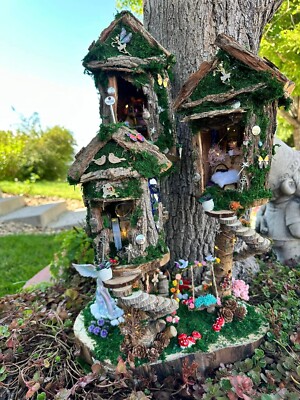 Huge Mystical Handmade Fairy House Fully Decorated and has lights