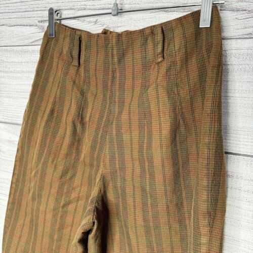 Pantalones informales vintage Ellen Tracy a rayas cintura alta marrón carrera COREA - Imagen 3 de 7