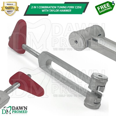 2 in 1 Combination Tuning Fork C256 Silver With Taylor Hammer Diagnostic Tool