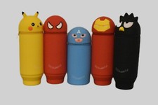 cute kawaii Cartoon school stationery Silicone Pencil case Holder with box