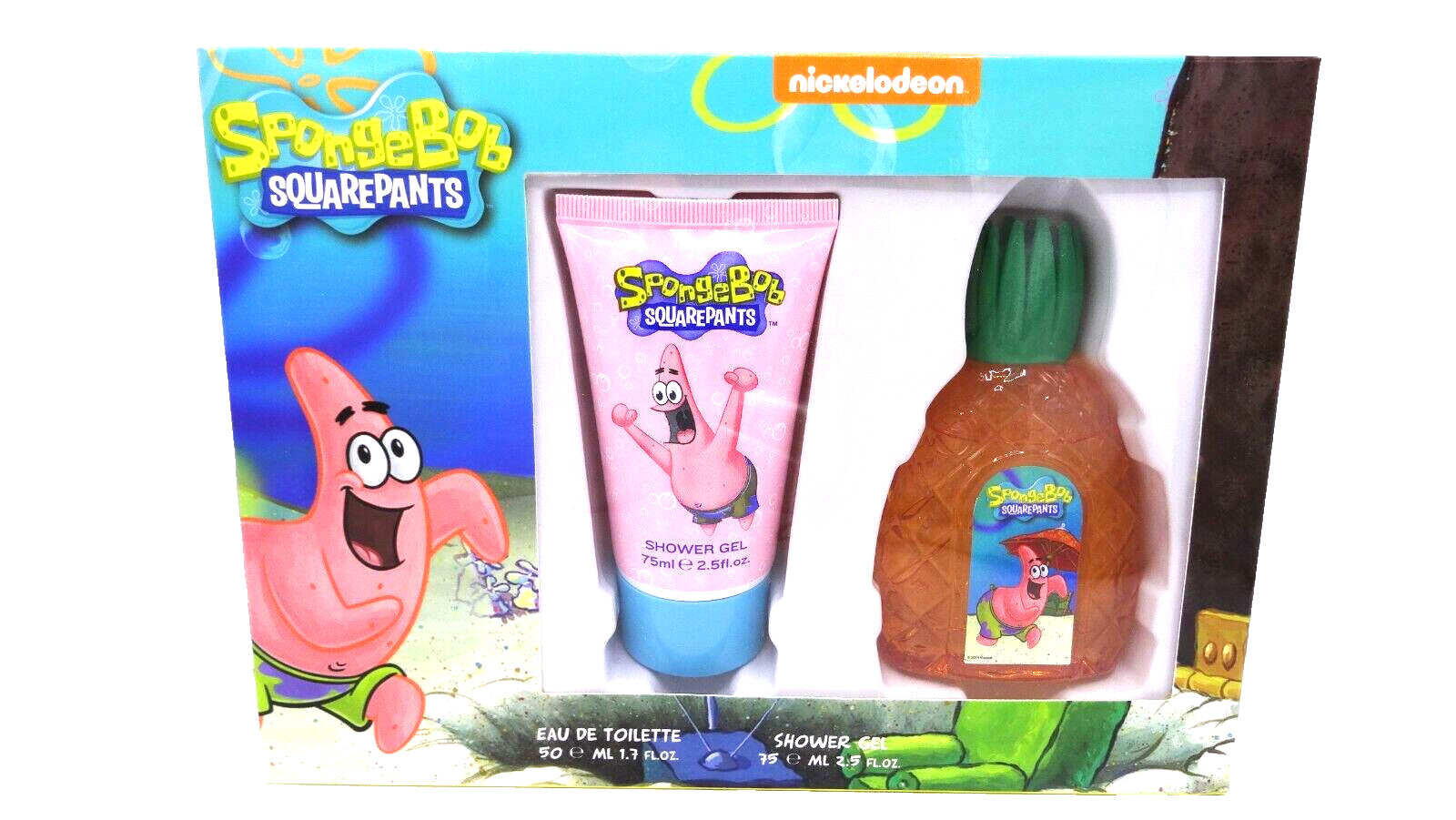 ГУБКА БОБ Квадратные штаны PATRICK Set, 2 шт.-EDT, 1,7 УНЦИИ-ГЕЛЬ ДЛЯ ДУША, 2,5 УНЦИИ