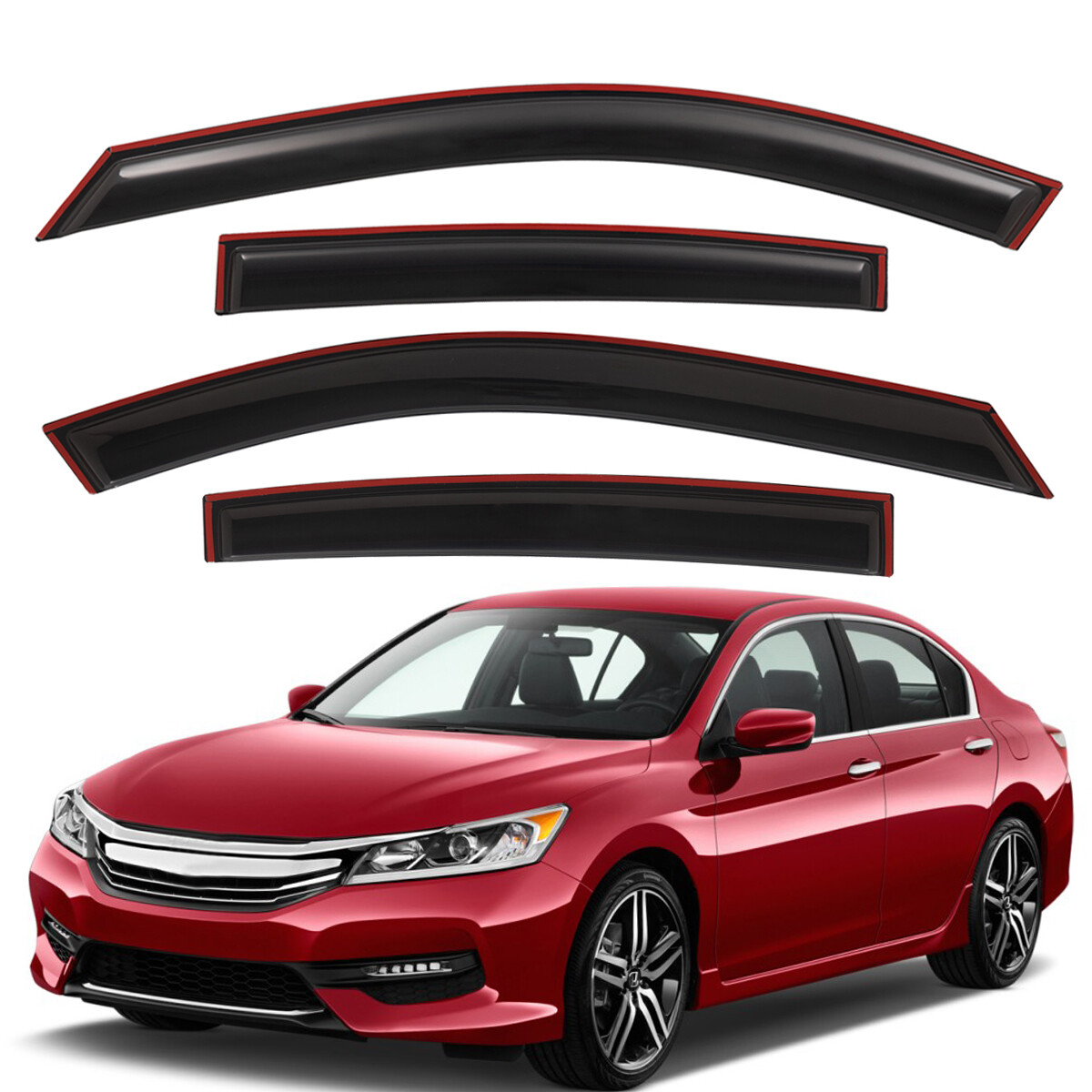 For Honda Accord 2014-2017 silver Window Visors Sun Rain Guard Vent Deflectors