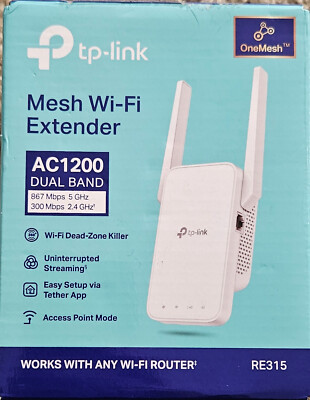 TP-LINK RE315 AC1200 Dual Band Mesh Wifi Extender Wi-fi