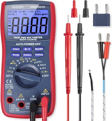 AstroAI Digital Multimeter and Analyzer TRMS 6000 Counts Volt Meter Ohmmeter