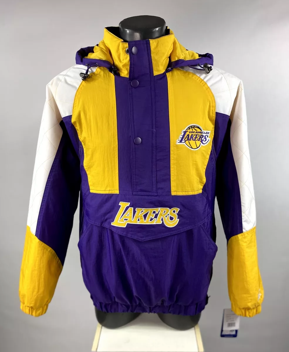 LOS ANGELES LAKERS Starter Hooded Half Zip Pullover Jacket 3X 5X