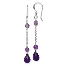 Sterling Silver Amethyst Dangle Earrings Jewelry