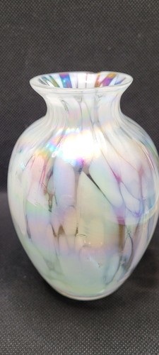 Studio Art - Schillernde Perle weiß Wirbelkunst Vasen Paar - Bild 3 von 8