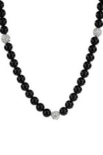 Black Bead Shamballa Necklace with Iced Out Disco Ball Beads Jewelry Hip Hop