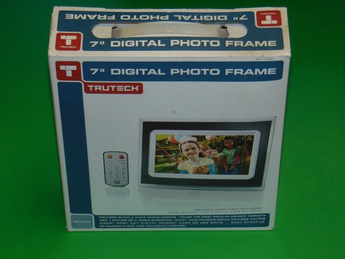 TRUTECH 7-Inch Digital Photo Frame w/Remote Black/ White A60P0315 New In Box - Picture 8 of 8