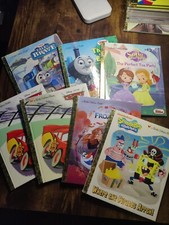 Lot Of 7 Little Golden Books - Thomas  Friends Sponge Bob Cars Frozen