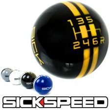 Blackyellow Sick Rally Stripe Shift Knob For 6 Speed 6rdr 10x1.25 K09