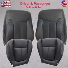 For 11-16 Ford F-250 Front Bottom & Top Back PERFORATED Leather Seat Cover Black