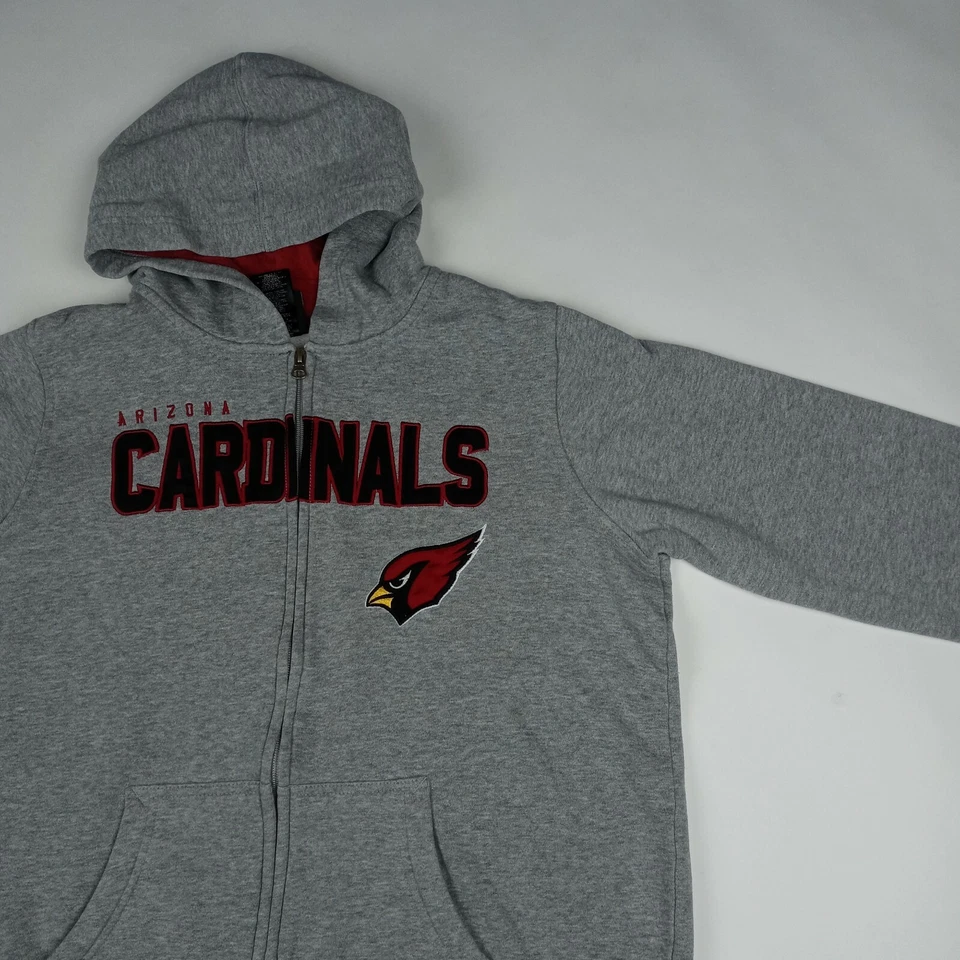 Arizona Cardinals Hoodie Sweatshirt NFL Football Boys Youth Size XL (18) Zip Up - Image 2 of 4