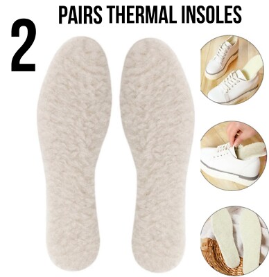 2 Paar Fleece Thermo Schuheinlagen Unisex Warm Winter Bequem Füße Stiefel Innensohle