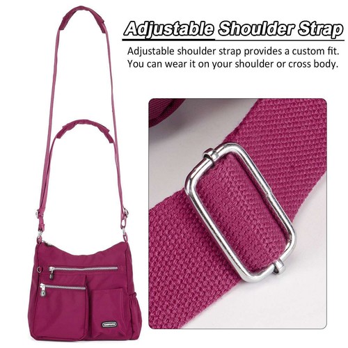 Womens Waterproof Large Messenger Cross Body Ladies Handbag Shoulder Bag Purse - Picture 9 of 18