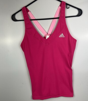 Adidas Tank Top Womens S Pink Techfit Climalite Strap Back