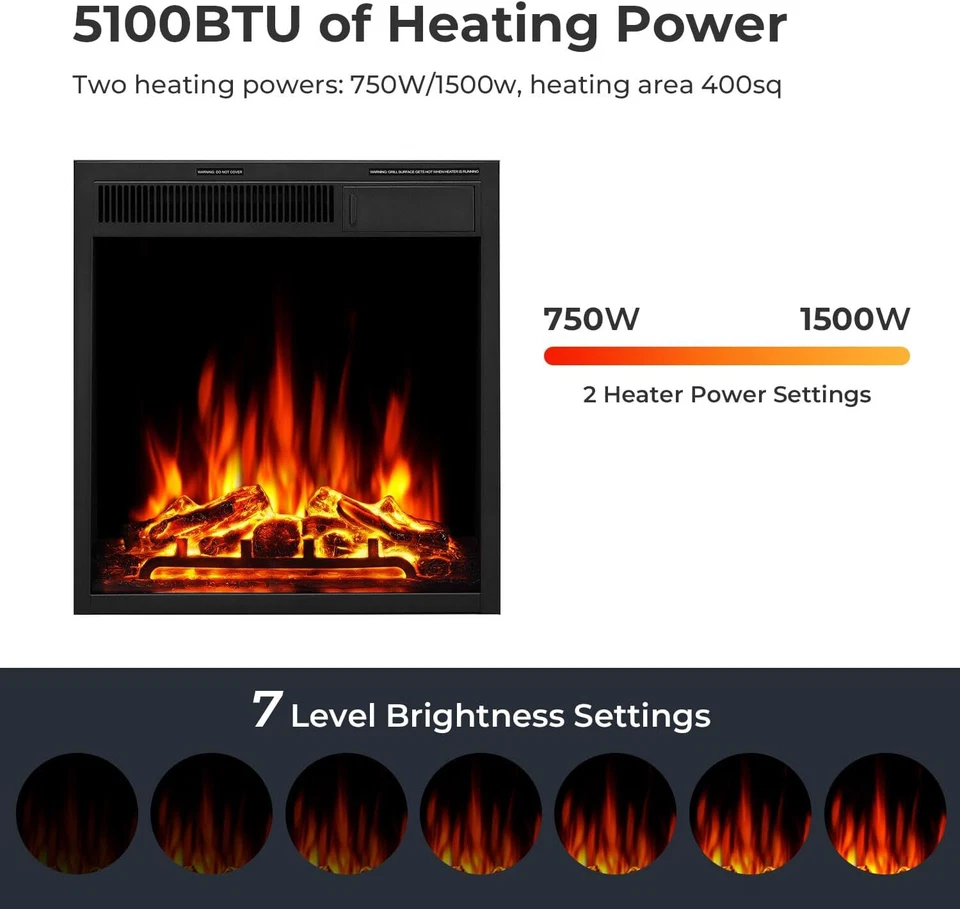 43” Corner Electric Fireplace Mantel Wooden Surround Firebox, TV Stand,Remote - Image 4 of 4