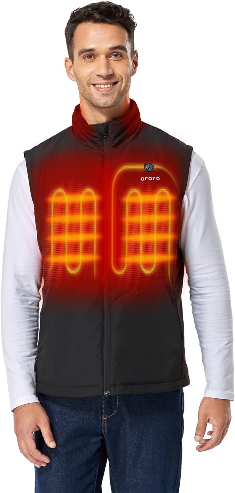 Men'S Heated Golf Vest with Zip-Off Sleeves, Lightweight Heated Golf Jacket with