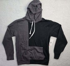 FLEECE FACTORY Hoodie Size Medium Men's Gray Black Pullover EXPRESS Matching