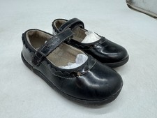 See Kai Run Jane II Mary Jane Girls Black Leather School Slip On Shoes - 12