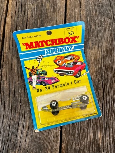 Sealed 1971 Vintage Matchbox No 34 Formula 1 Car Superfast In Blister Pack