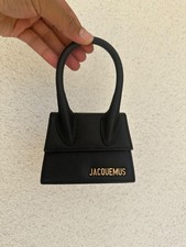 Jacquemus Le Chiquito Mini Black Leather Top Handle Handbag