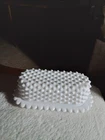 Fenton vintage hobnail milk glass butter dish/ lid