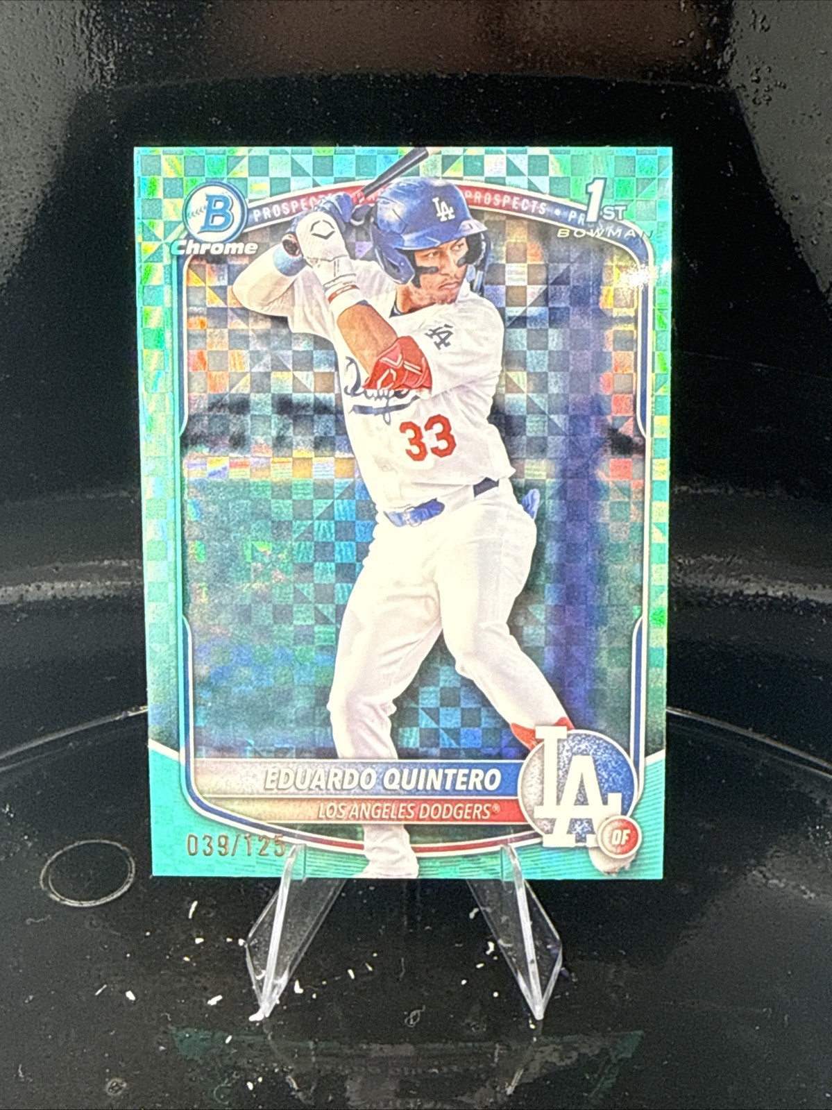 2025 Bowman - Chrome Prospects Eduardo Quintero #BCP-115 Aqua X-Fractor /125