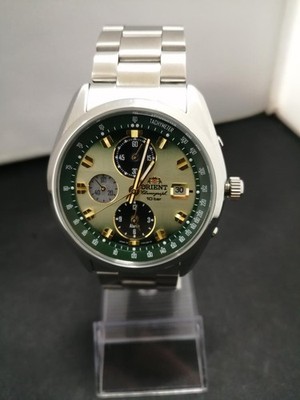 Orient WV0021TY Green Gold Solar Chronograph Bracelet Watch