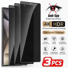 3PCS Privacy Tempered Glass Screen Protector Samsung Galaxy S24 S25 Ultra