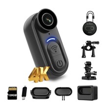 4K Mini Body Camera 128GB   Thumb Size Wearable Action Cam, Hands-Free POV Re...