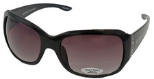 Ellen Tracy Womens Black Plastic Rectangle Sunglass, Gradient Lens 521 2