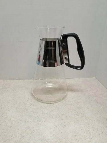 Vtg MCM Pyrex Silex Coffee Glass Carafe Pitcher Mid-Century Bakelite Handle