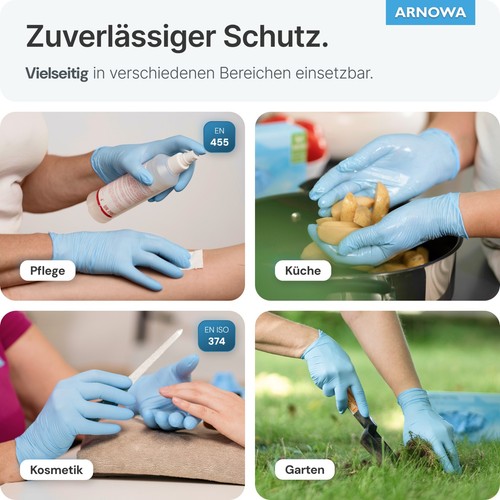 100x Einmalhandschuhe ARNOMED Nitril Handschuhe Nitril Gummi-Handschuhe XS-XXL - Bild 74 von 85