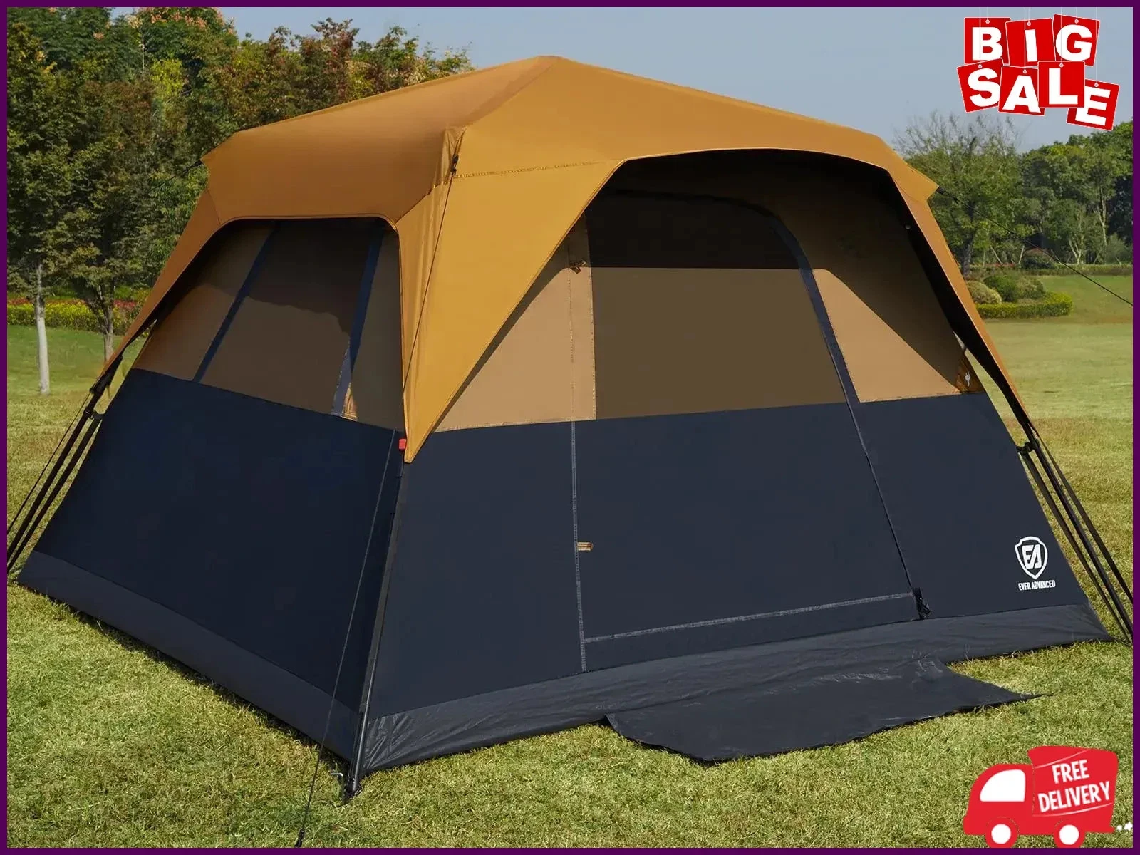 6 Person Camping Tent, Blackout Design Tent for Camping Instant Cabin Tents for