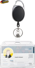 Schl&uuml;sselring mit Retractable Badge Reel und Card Holder, Belt Clip, Kunststoff