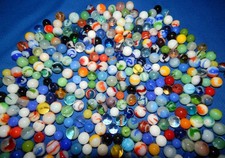 Vintage Glass Marbles, Huge Lot, 4 pound 11 ounces, Assorted Colors, Mixed Sizes