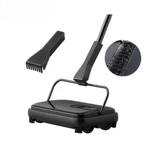 Manual Carpet Sweeper 7.87 in Sweeping Paths 300 Ml Dustbin Capacity with Comb