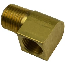 1/4 NPT to 1/2-20 Inverted Flare Fuel Line Brass Adapter 90 Degree 5/16" Tube