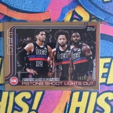 Pistons Rain 3 Pointers: Pistons Shoot Lights Out 2025-26 Topps Gold /2025 #279