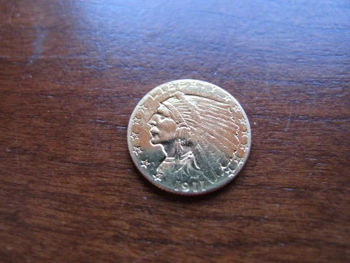 1911 $2.50 Gold Indian Head Quarter Eagle Coin