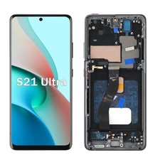 For Samsung Galaxy S21 Ultra G998 OLED Display LCD Screen Assembly Black Frame