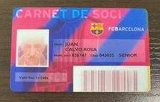 2004 FC Barcelona Membership Card Lionel * Messi Debut Year * Member Pass