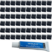 60Pcs Mini Heatsink Kit, Cooler Heat Sink 8.8Mmx8.8Mmx5Mm Black