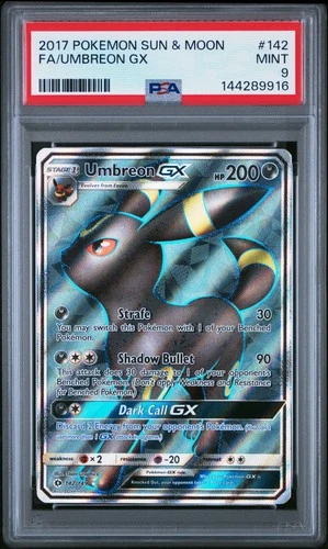 2017 POKEMON SUN & MOON #142 FULL ART/UMBREON GX PSA 9