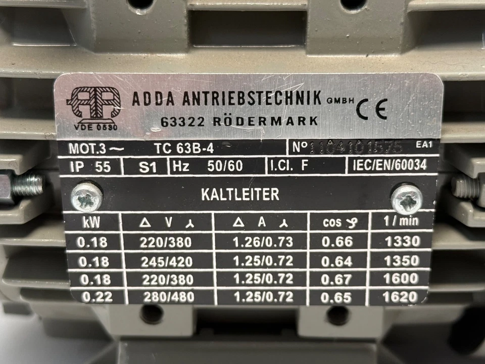 ADDA-Antriebstechnik 3-TC-63B-4 Motor IP55 50/60Hz - Image 3 of 4