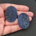Vintage Lapis Earrings Natural Blue Oval Stone Bold Minimalist Statement Gift