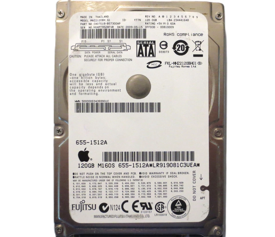 MHZ2120BH G1 CA07018-B57300AP 0FFD3D-00810009 (K64) Thailand 120gb Sata 2009-05 - Image 2 of 2